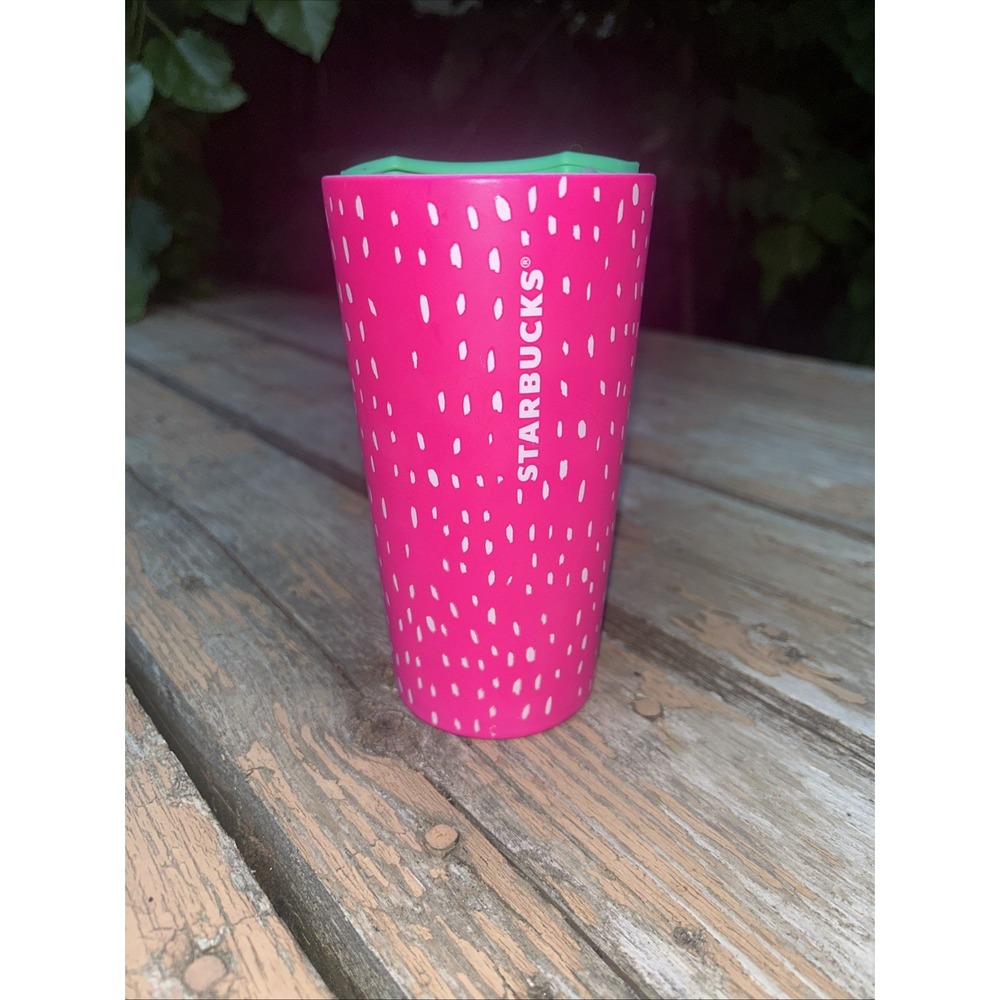 Starbucks‎ Summer 2022 Hot Pink Strawberry Tumbler Travel Mug 12oz
